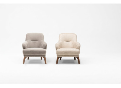 Stoffen fauteuil Fauteuil Beige Bekleding Woonkamer Eenzitter Zit Oorfauteuil