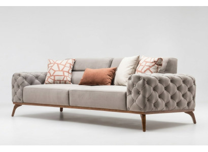 Bankstel Polstersofa Driezitsbank Sofa 3-zits Stoffen Bank Grijs Modern