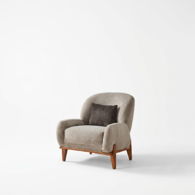 Fauteuil Ohrensessel Stoffen fauteuil Grijs Bekleding Zitkamer Fauteuil met één zitplaats
