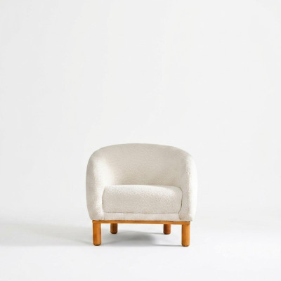 Fauteuil Cocktails fauteuil Witte oorfauteuil Stoffen fauteuil Beklede zetel