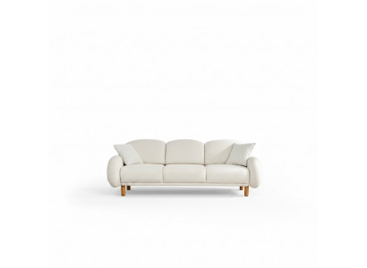 Bank driepersoons zitbank sofa driezitsbank stoffen bank gestoffeerde bank wit wit modern
