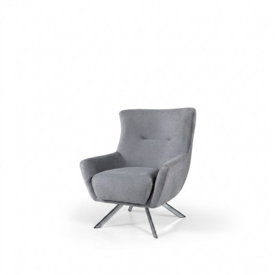 Stoffen fauteuil Woonkamerfauteuil Eenpersoonsfauteuil Oorfauteuil Grijs Beklede zitting
