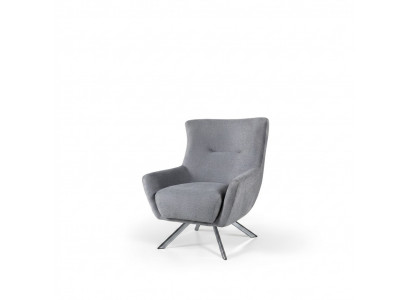 Stoffen fauteuil Woonkamerfauteuil Eenpersoonsfauteuil Oorfauteuil Grijs Beklede zitting
