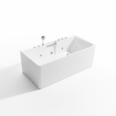 Whirlpool binnenzwembad, wit ligbad Home Spa, ontspannend.