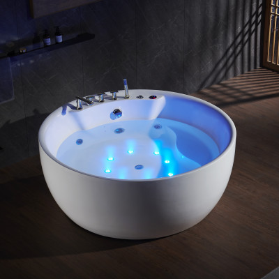 Ronde ligbad badkuip LED bellenbad massage ontwerp wellness