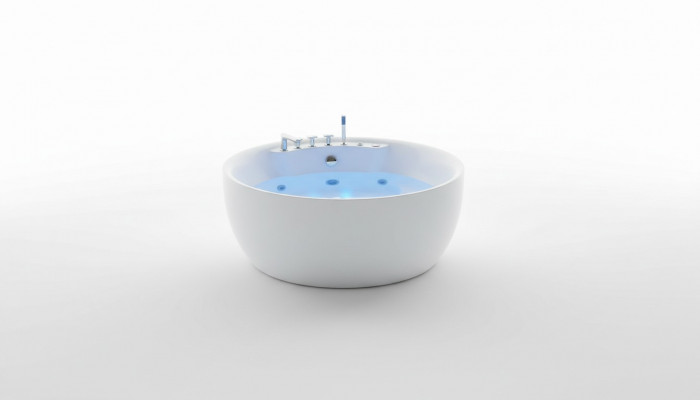 Ronde ligbad badkuip LED bellenbad massage ontwerp wellness