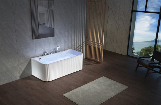 Badkuip  Whirlpool massagestralen LED Ergonomisch Ontspanningsbad