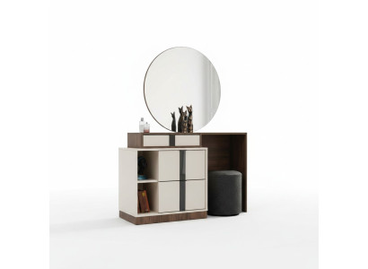 Make-up tafel Cosmetica tafel Kaptafel Kaptafel Beige Spiegel