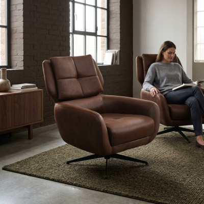 Woonkamer fauteuil oorfauteuil stoffen fauteuil stof bruin zits 1-zits.  Woonkamer fauteuil oorfauteuil stoffen fauteuil stof bruin zits 1-zits.