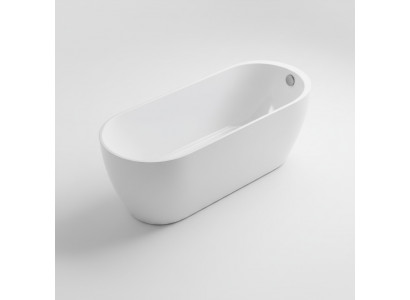 Witte acryl badkuip met vrijstaande badkuip voor moderne badkamer.