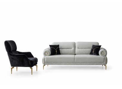 Luxe gestoffeerd sofa-ontwerp driedelige elegante eenzitter tweedelig.