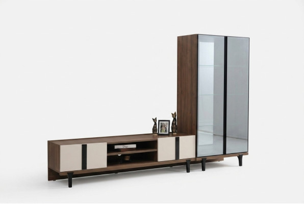 Designer woonkamer set, elegante tv-standaard, luxueus lowboard, 2-delig.