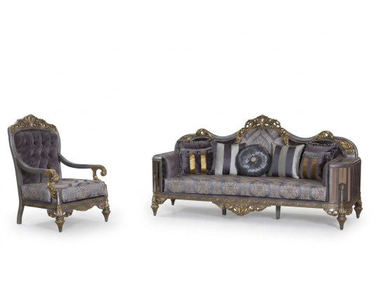 Sofa Chesterfield Set Paarse salontafel Designer groep 3-delig Woonkamer