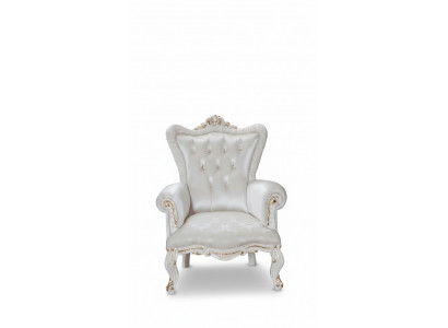 Fauteuil wit woonkamer textiel design Chesterfield Italiaanse stijl.