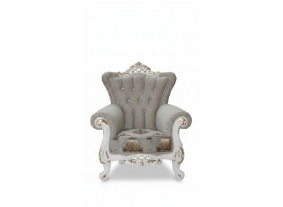 Prachtige fauteuil in klassieke stijl voor de woonkamer met glanzende patronen.