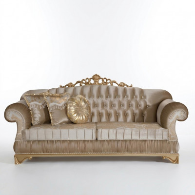 Comfortabele bank in klassieke stijl met uniek ontwerp en decoratie