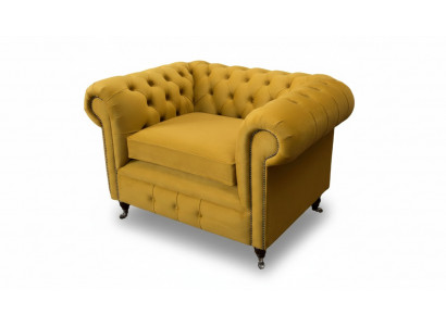 Fauteuil ontwerp Relax Textiel Lounge Luxe Geel Bekleding Zits Chesterfield