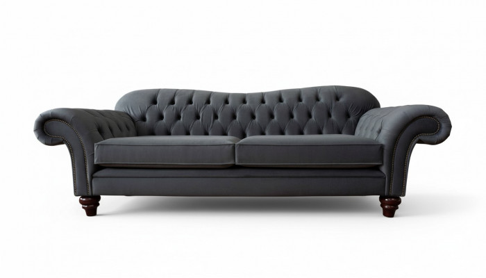 Chesterfield 3-zits textiel designbank bank gestoffeerde banken luxe