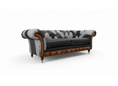 Ontwerp gestoffeerde bank 3-zits bank Luxe Klassiek textiel Chesterfield