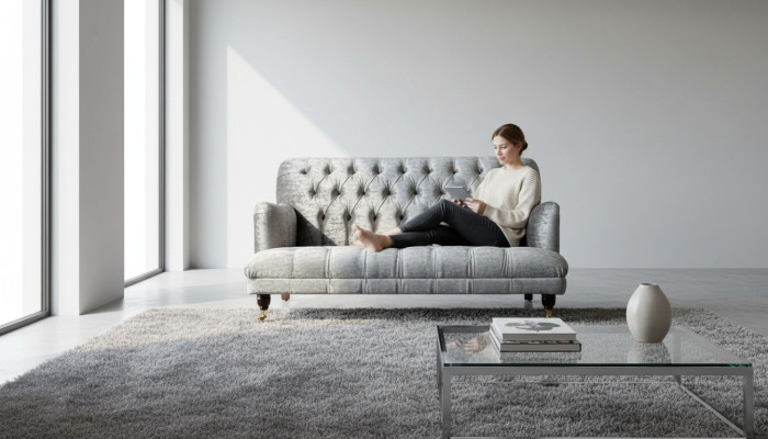 Designbank 3-zits Chesterfield Bank Bekleding Design Woonkamer Nieuw
