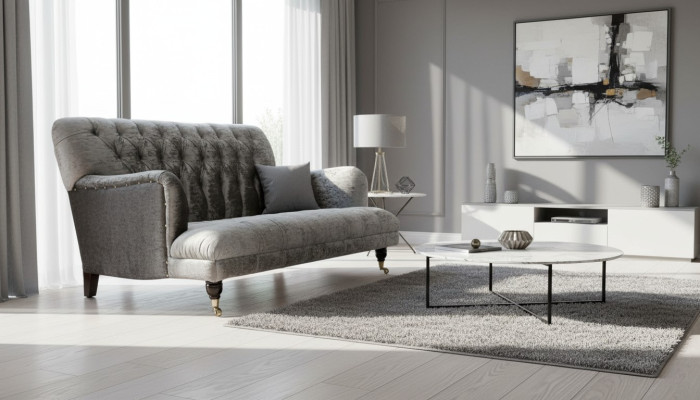 Designbank 3-zits Chesterfield Bank Bekleding Design Woonkamer Nieuw