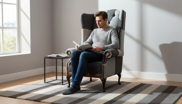 Chesterfield fauteuil fauteuil 1-zits bank bank bekleding textiel Nieuw