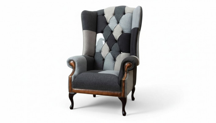 Chesterfield fauteuil fauteuil 1-zits bank bank bekleding textiel Nieuw