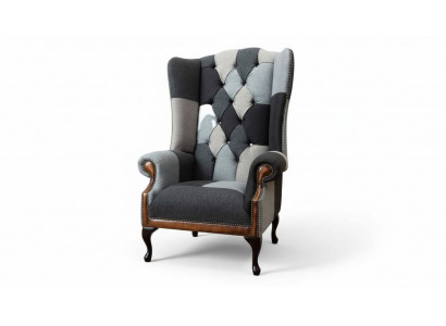 Chesterfield fauteuil fauteuil 1-zits bank bank bekleding textiel Nieuw
