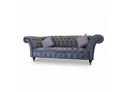 Bank 3-zits Chesterfield zitting textiel stof bank bank bekleding nieuw