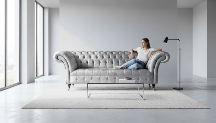 Ontwerp Chesterfield Bank 3-zits Bank Beklede Banken Woonkamer Groot XXL