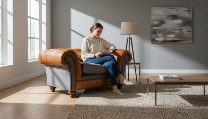 Chesterfield fauteuil ontwerp gestoffeerde bank bank banken 1-zitter textiel nieuw