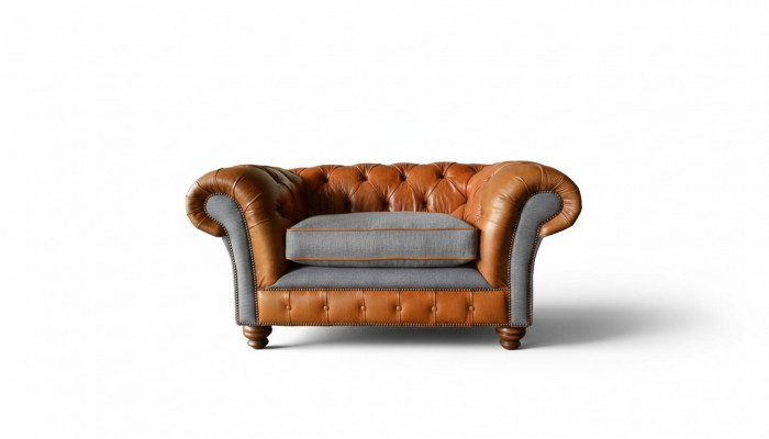 Chesterfield fauteuil ontwerp gestoffeerde bank bank banken 1-zitter textiel nieuw