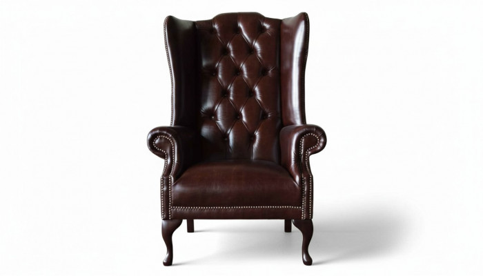 Fauteuil 1 zits Bruin Woonkamer Leer Design Chesterfield Oorfauteuil