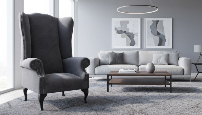 Ohrensessel Fauteuil Ontwerp Bekleding Bank Bank Chesterfield Textiel Meubels