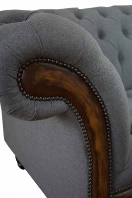 Ontwerp Chesterfield Stoffen Bank Fauteuil 1.5-Zits Beklede Banken Lounge