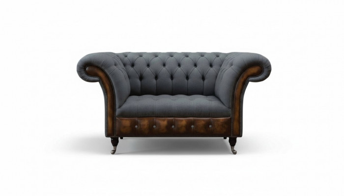 Ontwerp Chesterfield Stoffen Bank Fauteuil 1.5-Zits Beklede Banken Lounge