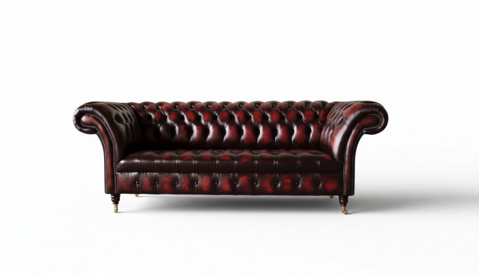 Chesterfield Leren Bank 3-Zits Bruin Designerbank Luxe Bekleding Nieuw