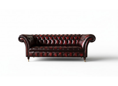 Chesterfield Leren Bank 3-Zits Bruin Designerbank Luxe Bekleding Nieuw