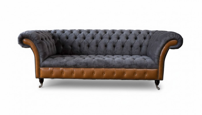 Ontwerp Bankstel 3-zits Chesterfield Bank Lederen Bankstellen Driezitter Nieuw