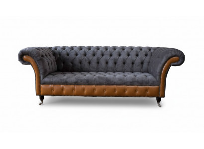 Ontwerp Bankstel 3-zits Chesterfield Bank Lederen Bankstellen Driezitter Nieuw
