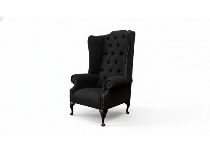 Ohrensessel Stoel Zitter Zwart Ontwerp Bekleding Chesterfield Textiel Nieuw