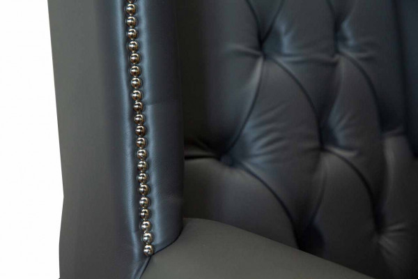 Fauteuil met voetenbankje ontwerper gestoffeerde fauteuil Chesterfield oorfauteuil nieuw