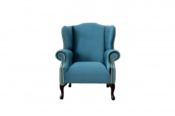 Ohrensessel Eenpersoons Chesterfield Bank Blauw Bank Bekleding Meubels Nieuw