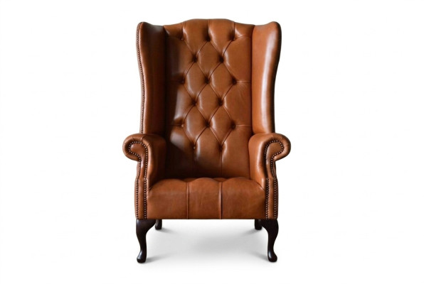 Fauteuil Ohrensessel Chesterfield Luxe Zits woonkamer Bruin Nieuw