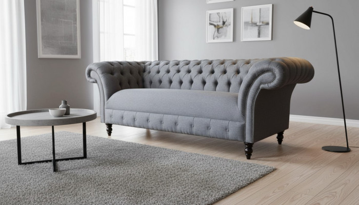 Chesterfield bank 3-zits bank bekleding luxe textiel banken sofa's