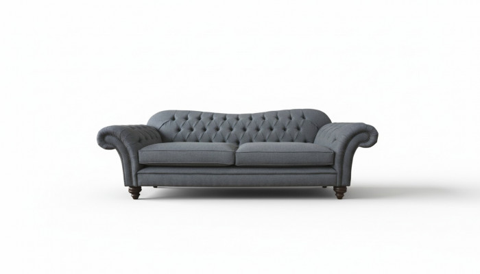 Moderne bank 3-zits luxe textiel bank grijs banken stof bekleding nieuw