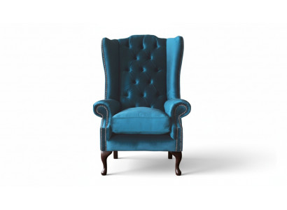 Grijze oorfauteuil Fauteuil Ontwerp Bekleding Chesterfield Textiel Woonkamer