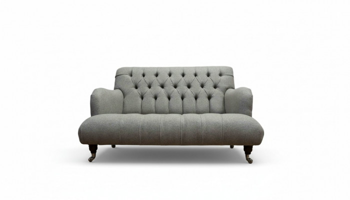 Luxe driezits grijze bank 2-zits Chesterfield design meubels bankstellen