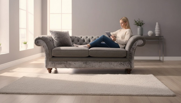 Chesterfield bank 3-zits gestoffeerde bank Klassieke stoffen bank Textiel