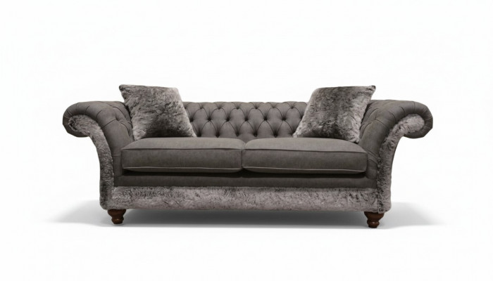 Chesterfield bank 3-zits gestoffeerde bank Klassieke stoffen bank Textiel